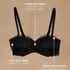 Soutien-gorge à armatures préformé sans bretelles Angie, Noir
