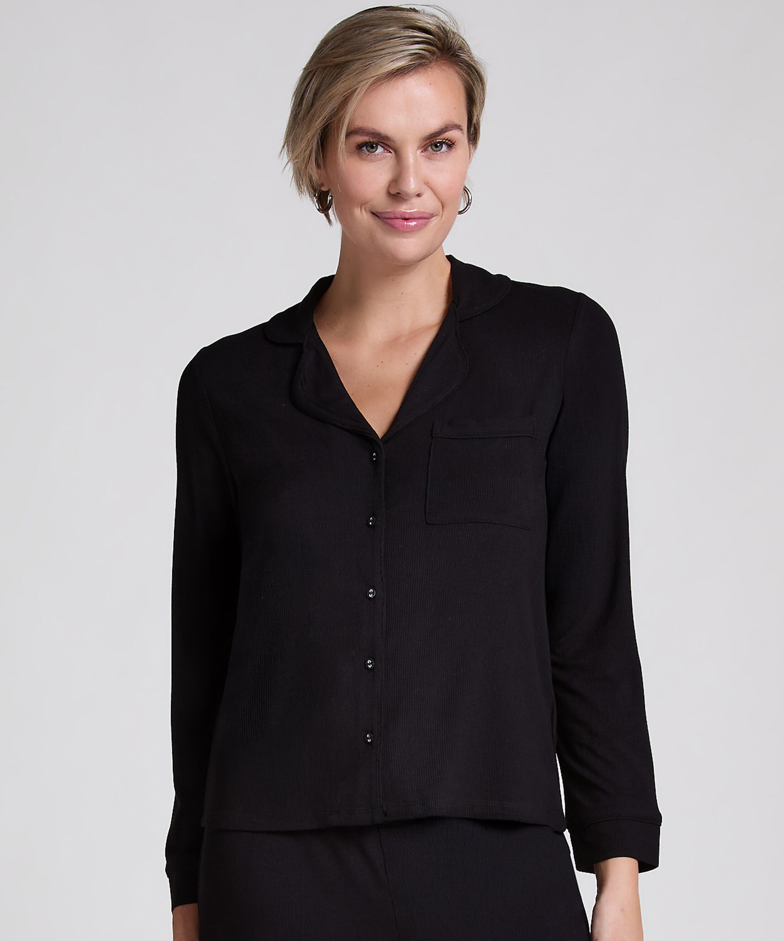 Chemise côtelée Essential, Noir