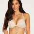 Crochet Bikini push-up Lurex Top, Blanc