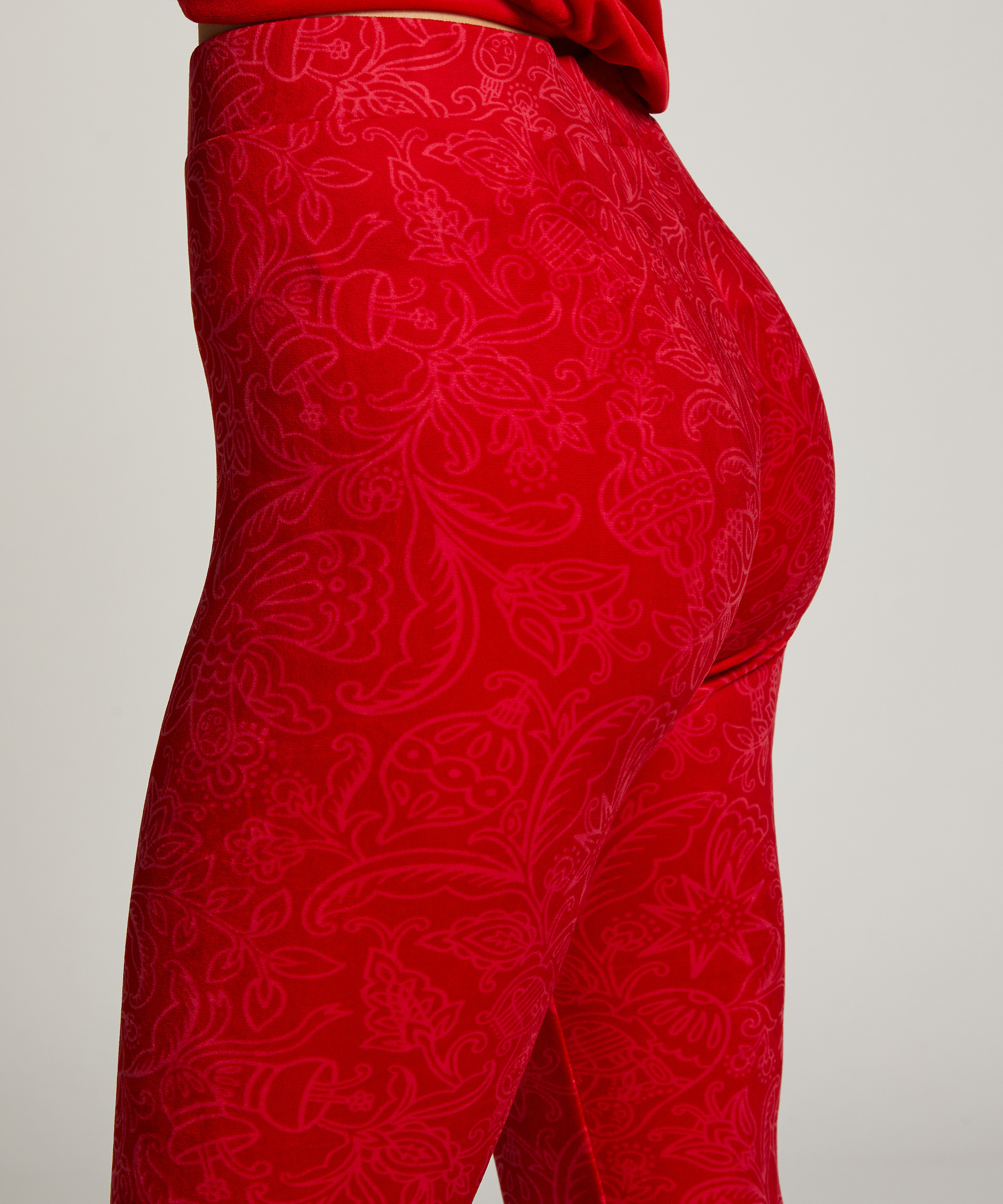 Legging en velours, Rouge, main