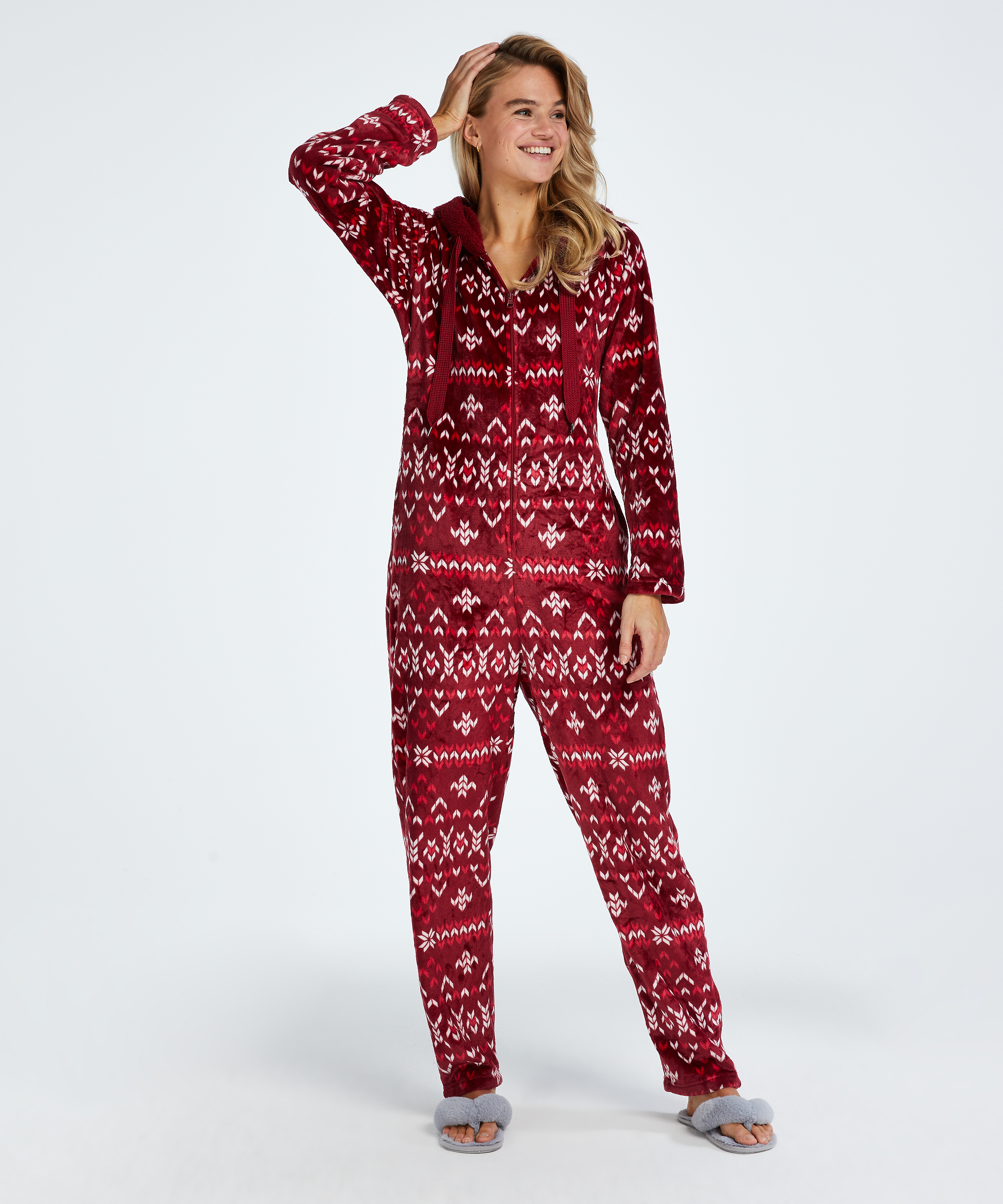 Onesie Flanelle Polaire, Rouge, main