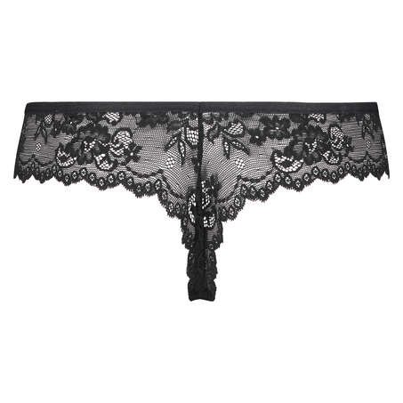 String Invisible Lace back, Noir