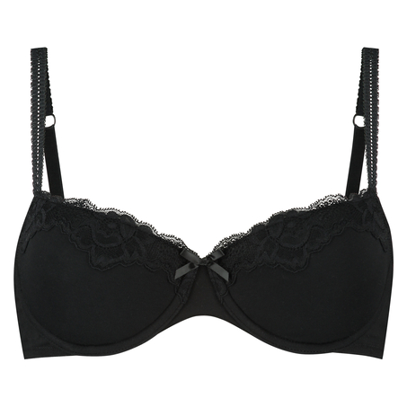 Soutien-gorge rembourré à armatures Coton Secret Lace, Noir