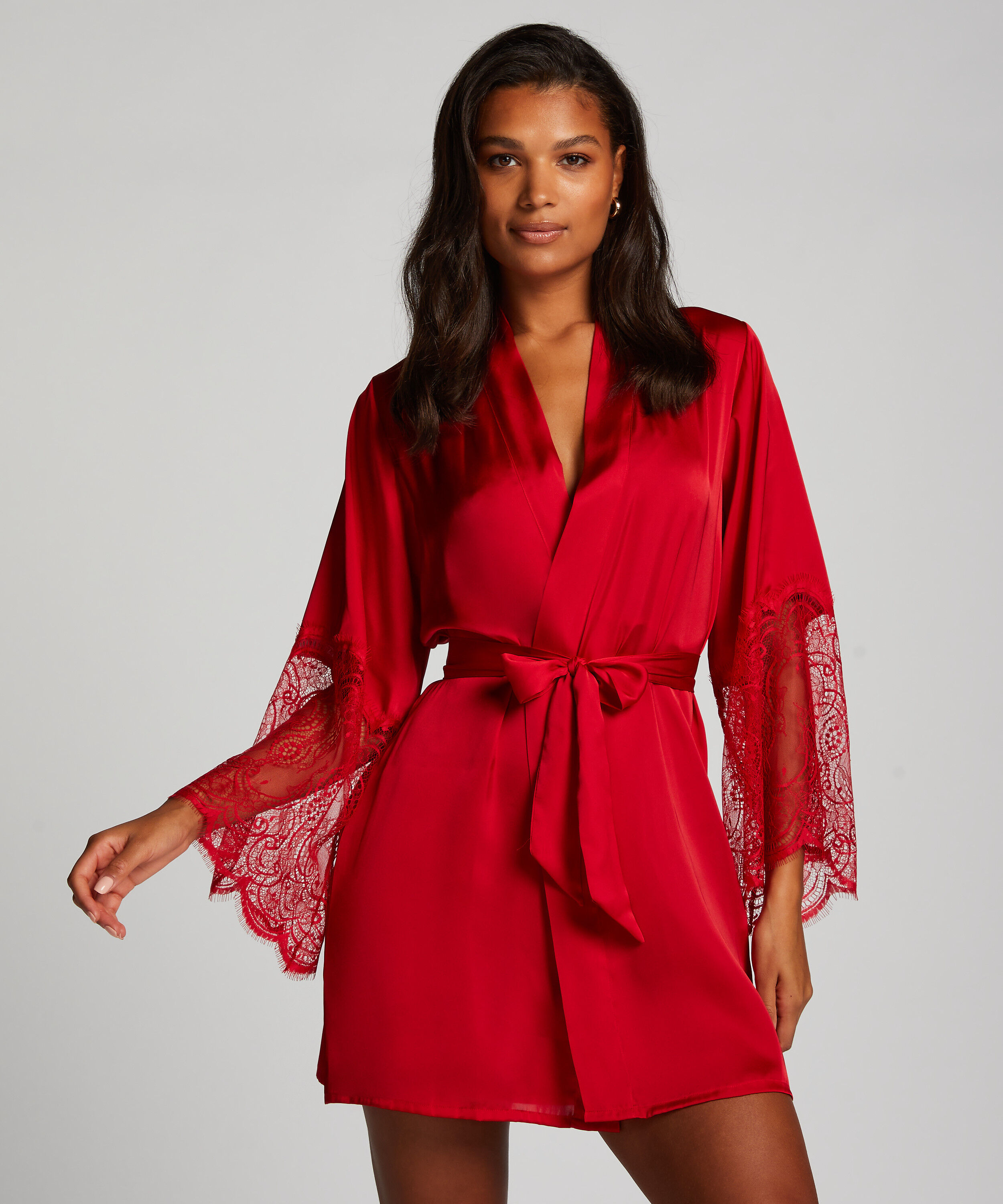 Kimono Satin, Rouge Kimono Satin, Rouge