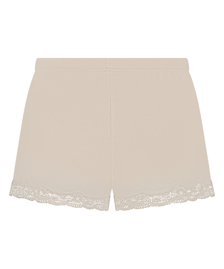 Short en velours à dentelle, Beige
