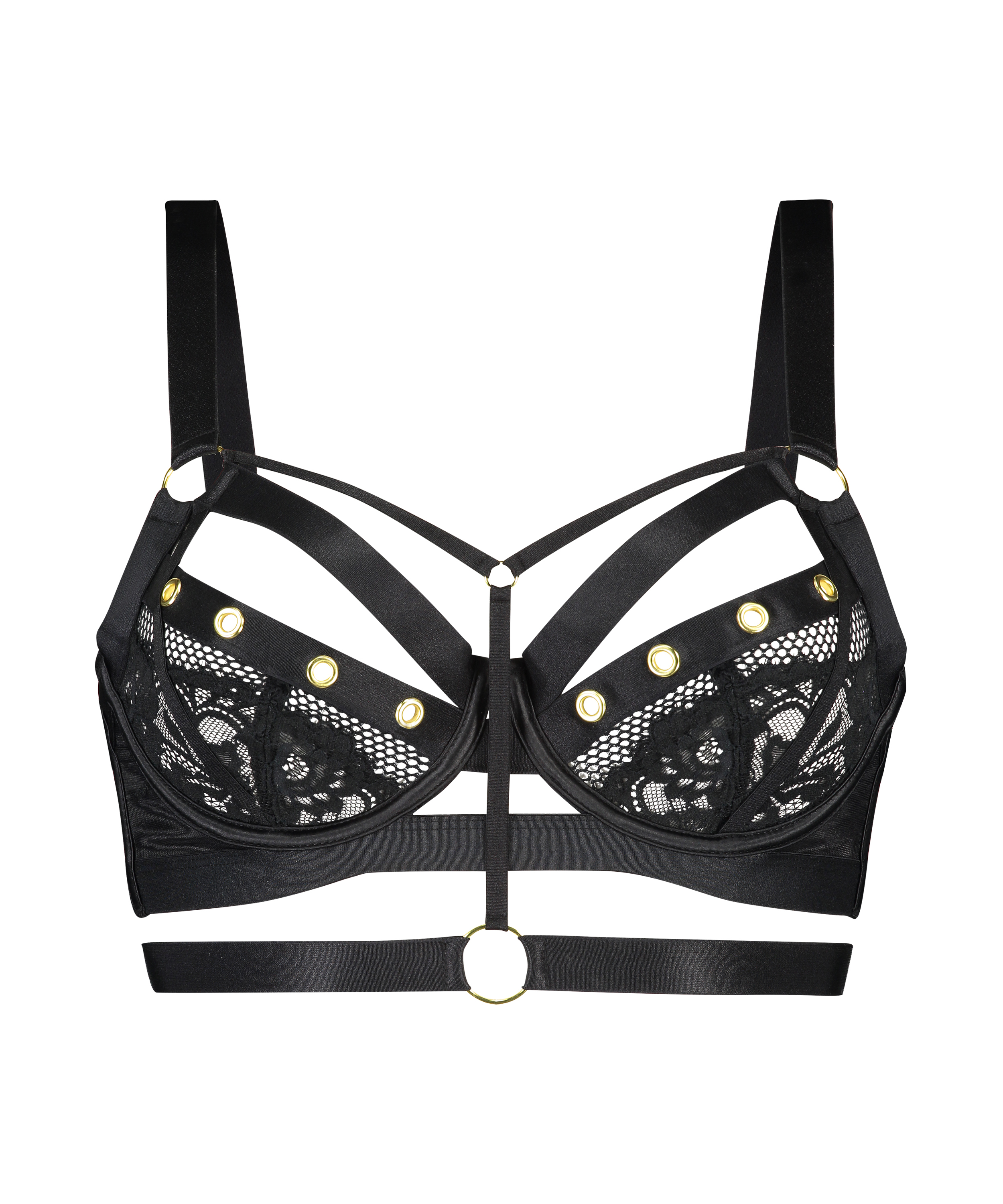 Soutien-gorge à armatures non rembourré longline Sadie, Noir, main