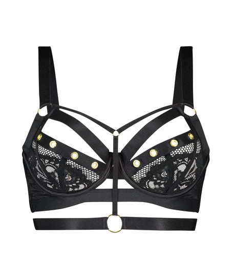 Soutien-gorge à armatures non rembourré longline Sadie, Noir