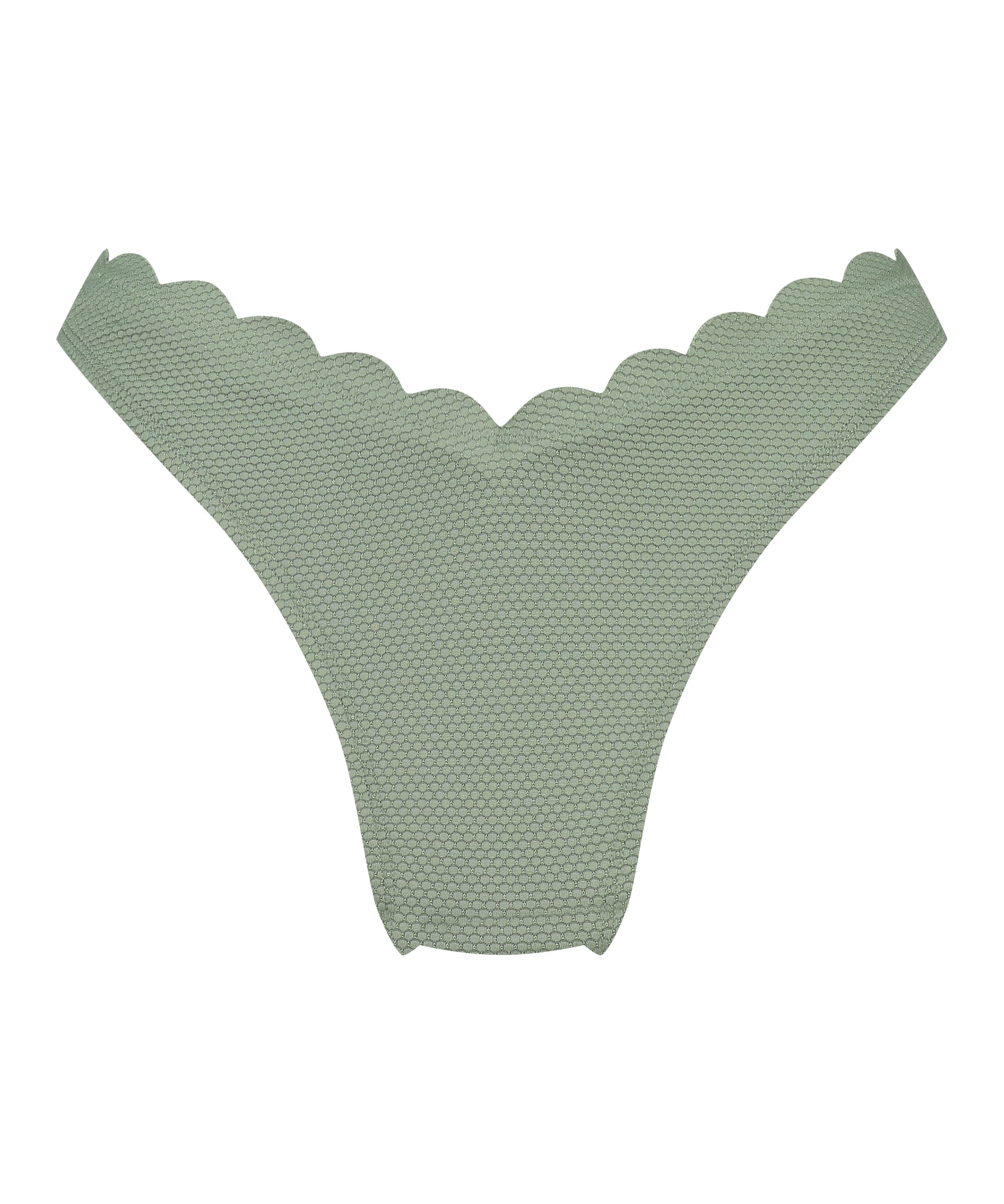 Slip de Bikini Échancrés Scallop, Vert, main