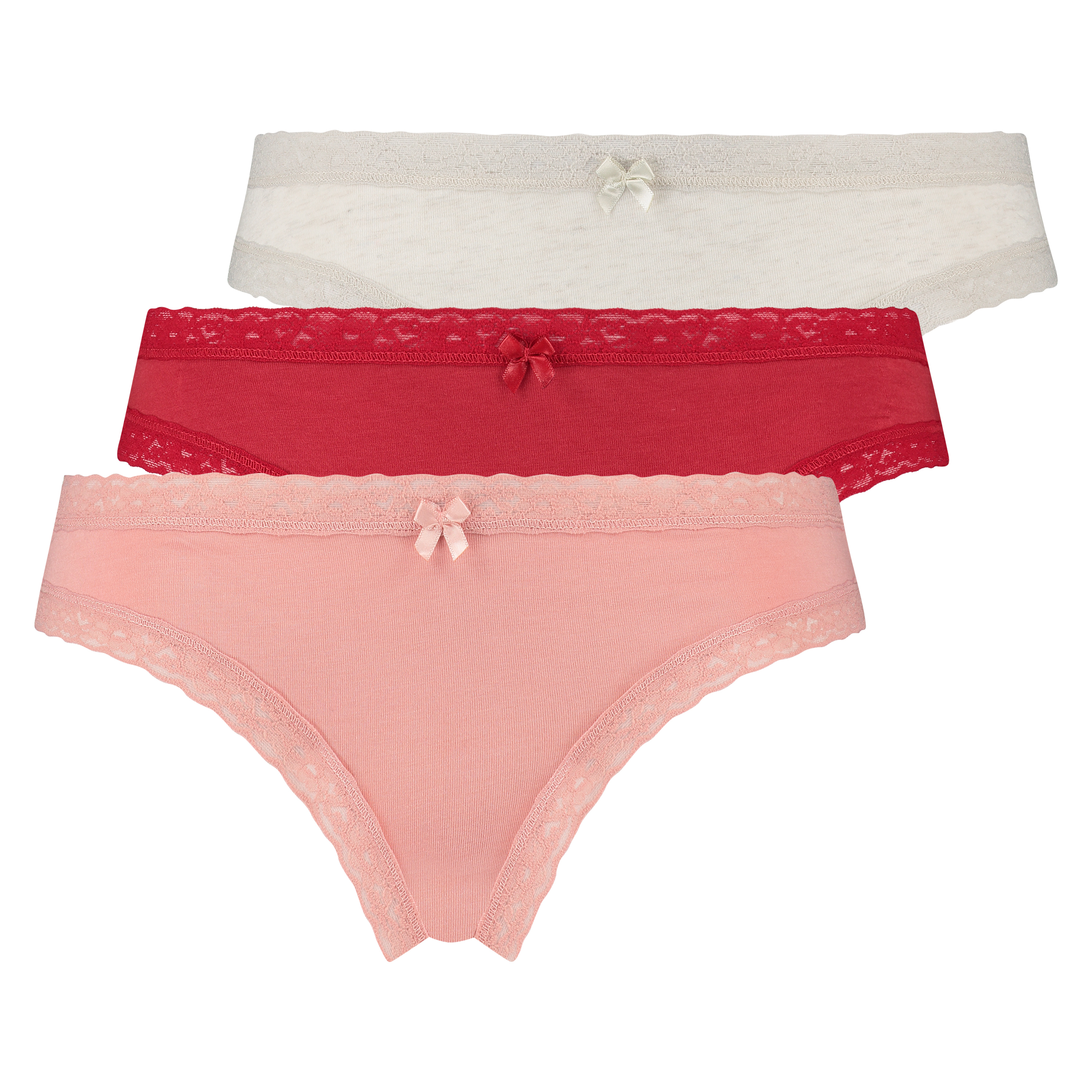 Lot de 3 slips brésilien Classics, Rouge, main