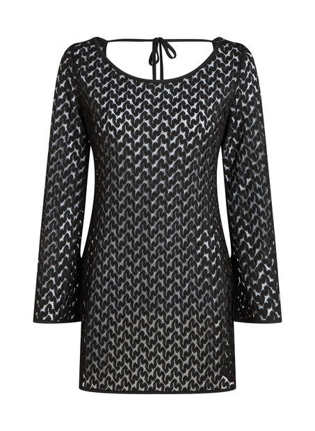 Robe de plage en crochet, Noir