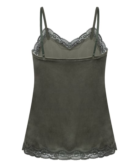 Camisole velours Dentelle, Vert