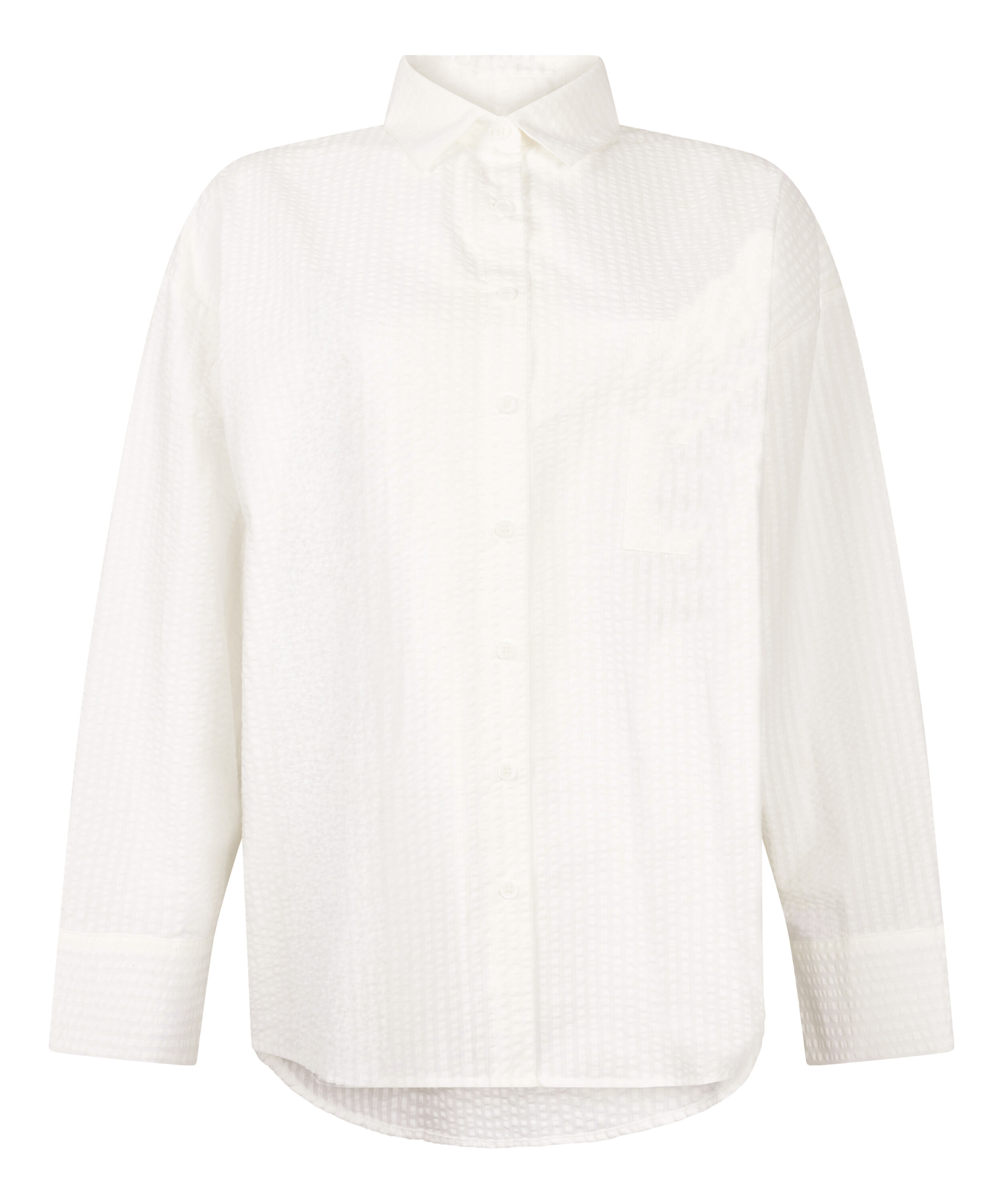 Top de pyjama Coton Seersucker, Blanc