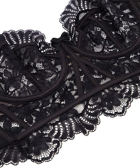 Soutien-gorge non-rembourré à armatures préformé longline Jamie, Noir