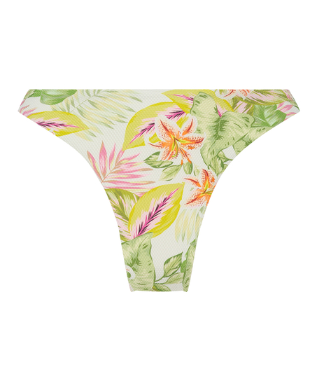 Slip de Bikini Échancrés Tropics, Blanc