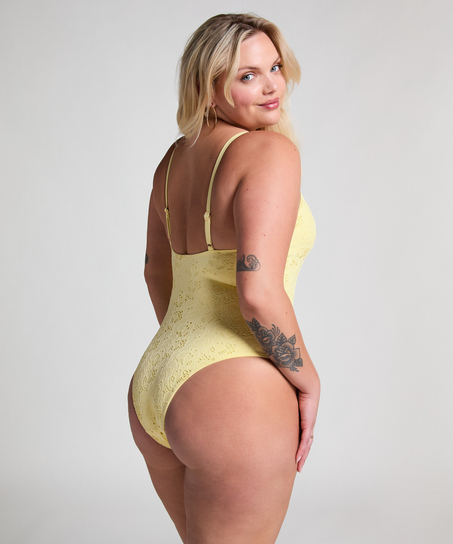 Maillot de bain en crochet, Jaune
