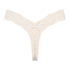 String taille extra basse en coton, Beige