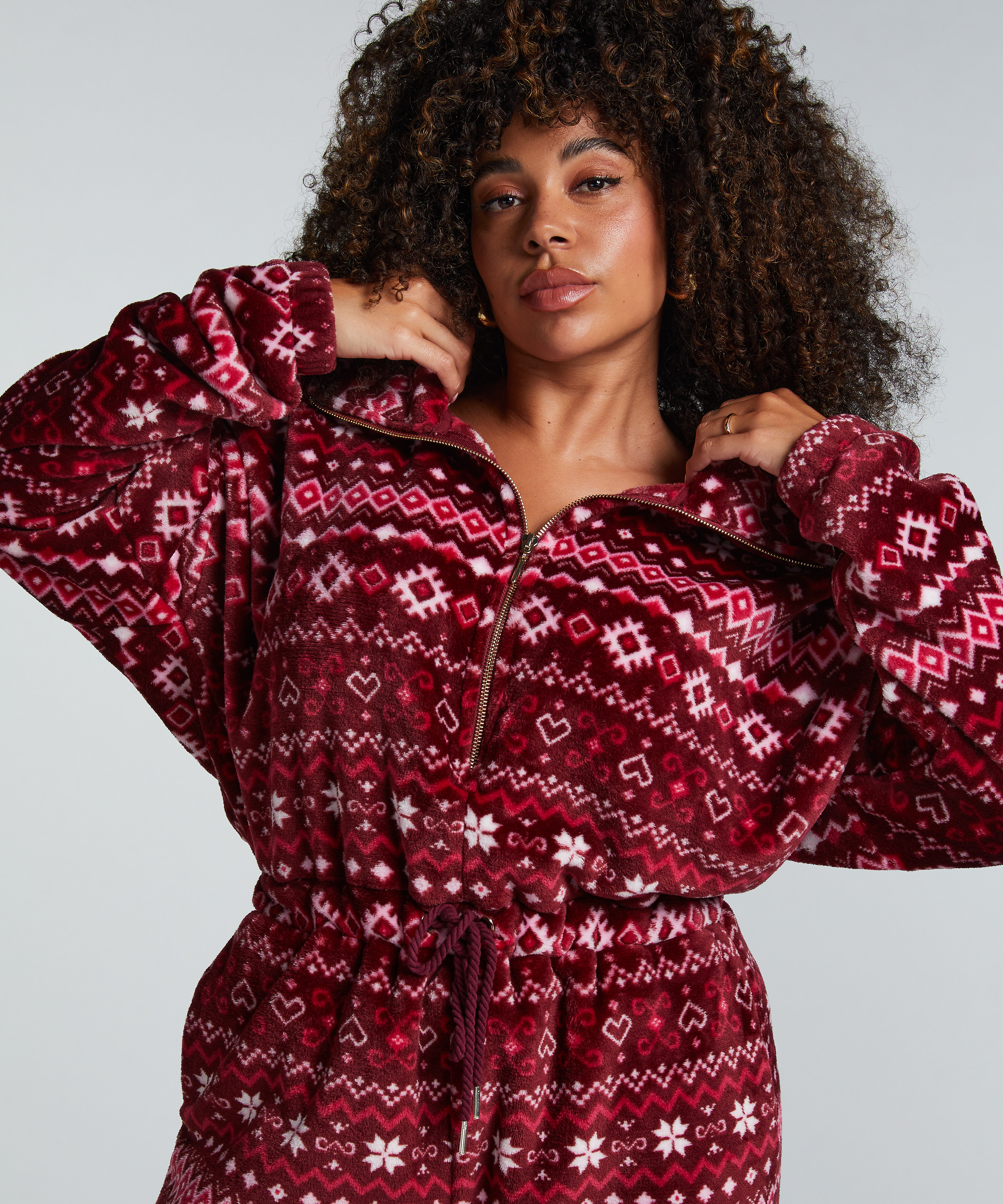 Onésie Polaire, Rouge, main