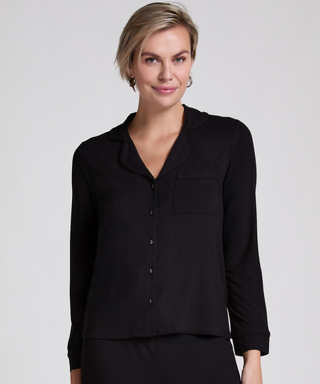 Chemise côtelée Essential, Noir