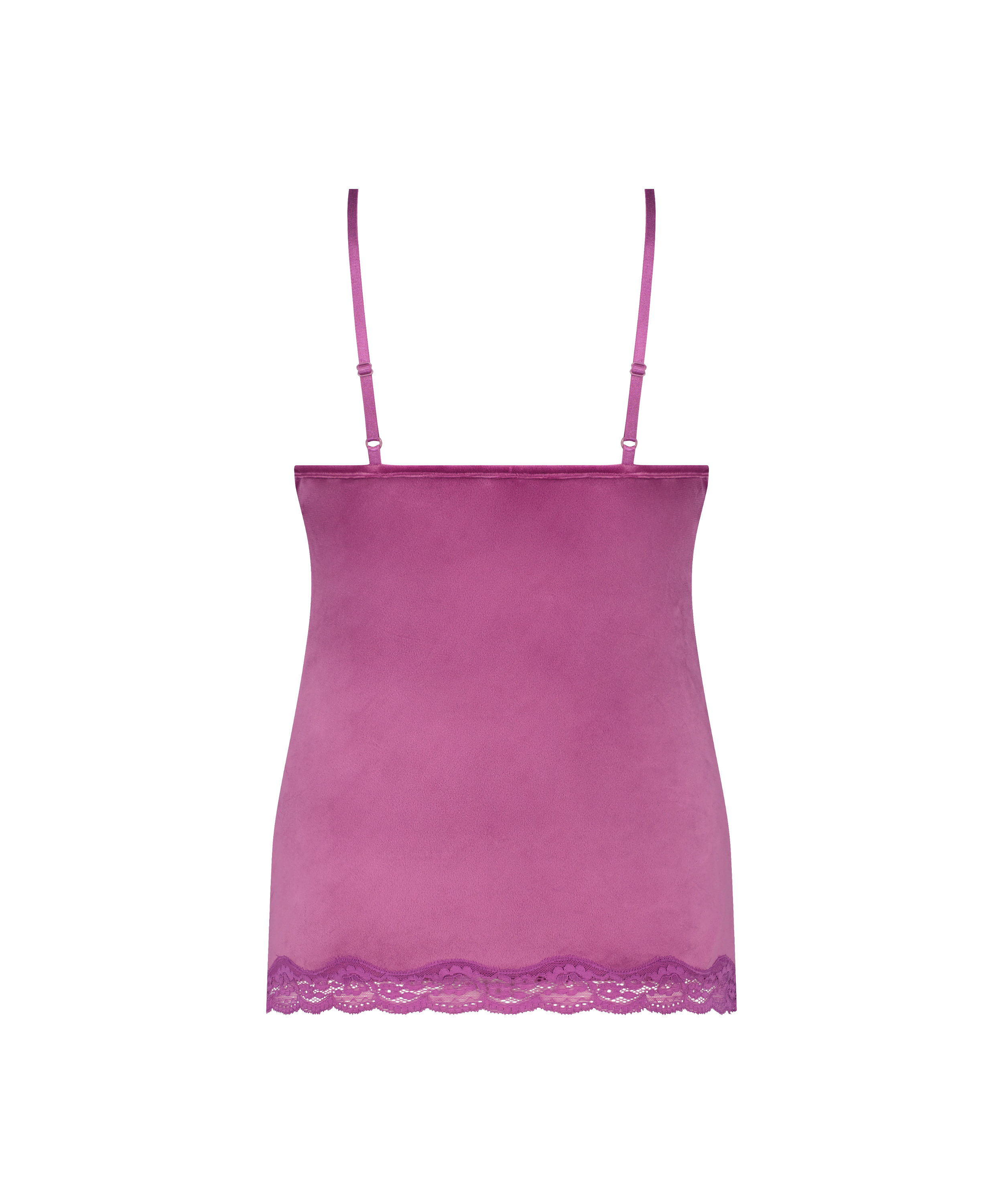 Camisole velours Dentelle, Violet, main