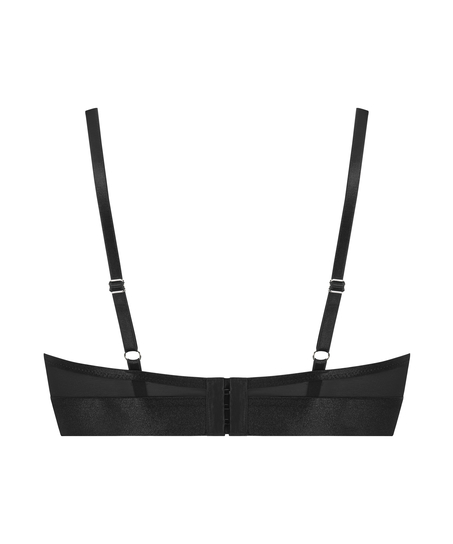 Soutien-gorge rembourré à armatures longline Luna, Noir