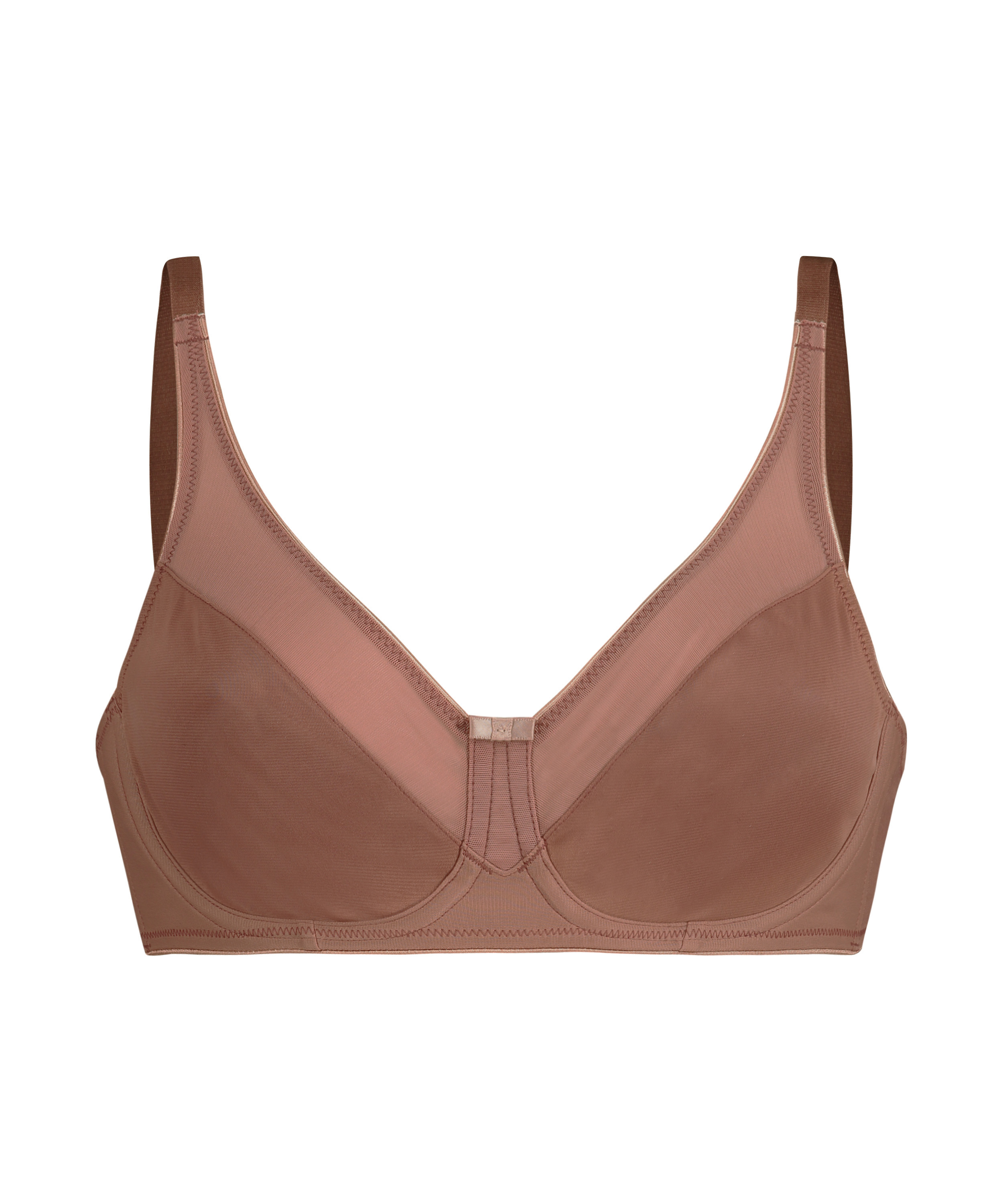 Soutien-gorge à armatures non-préformé minimiseur Nina, Marron, main