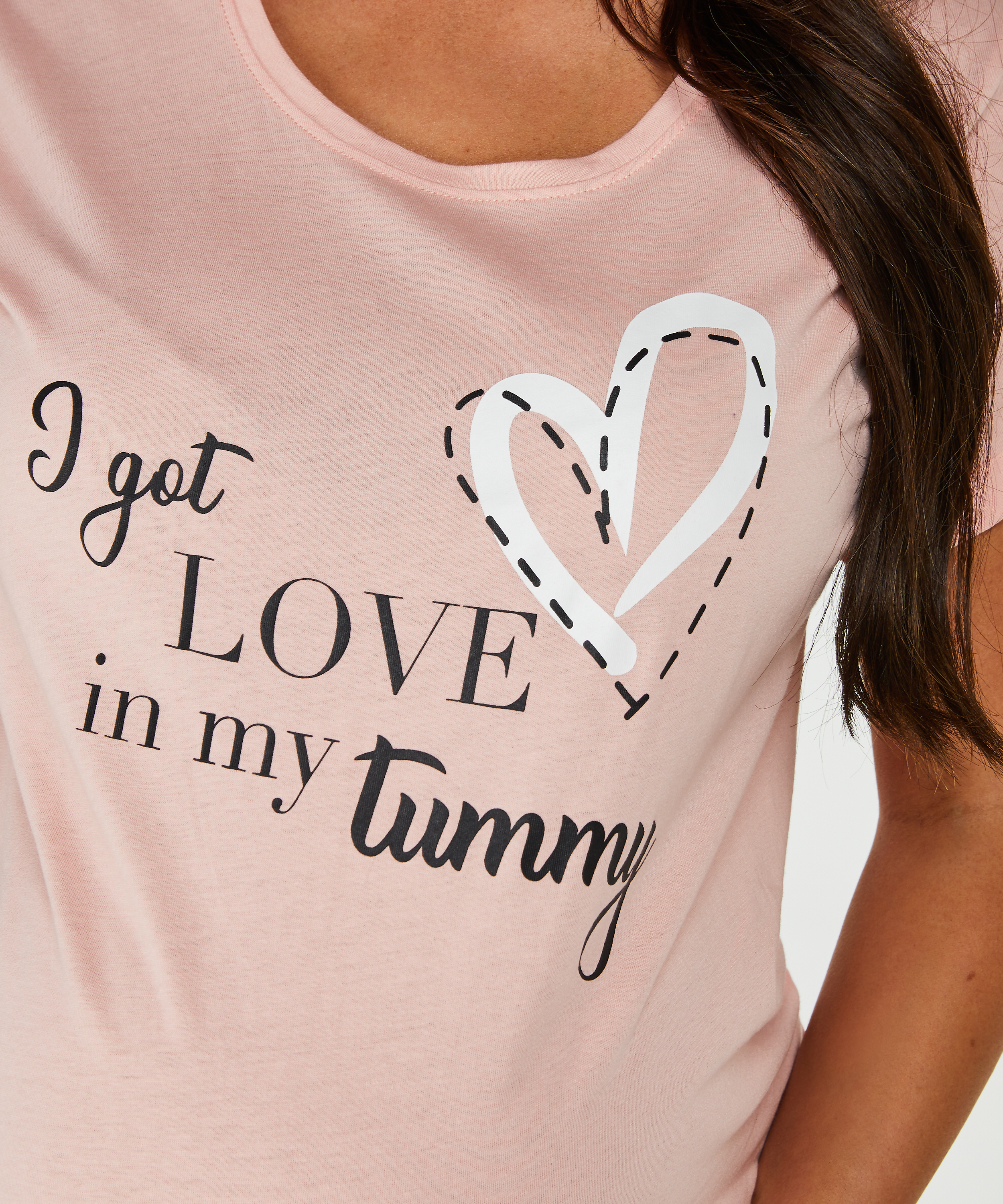 T-shirt de nuit grossesse à manches courtes, Rose, main