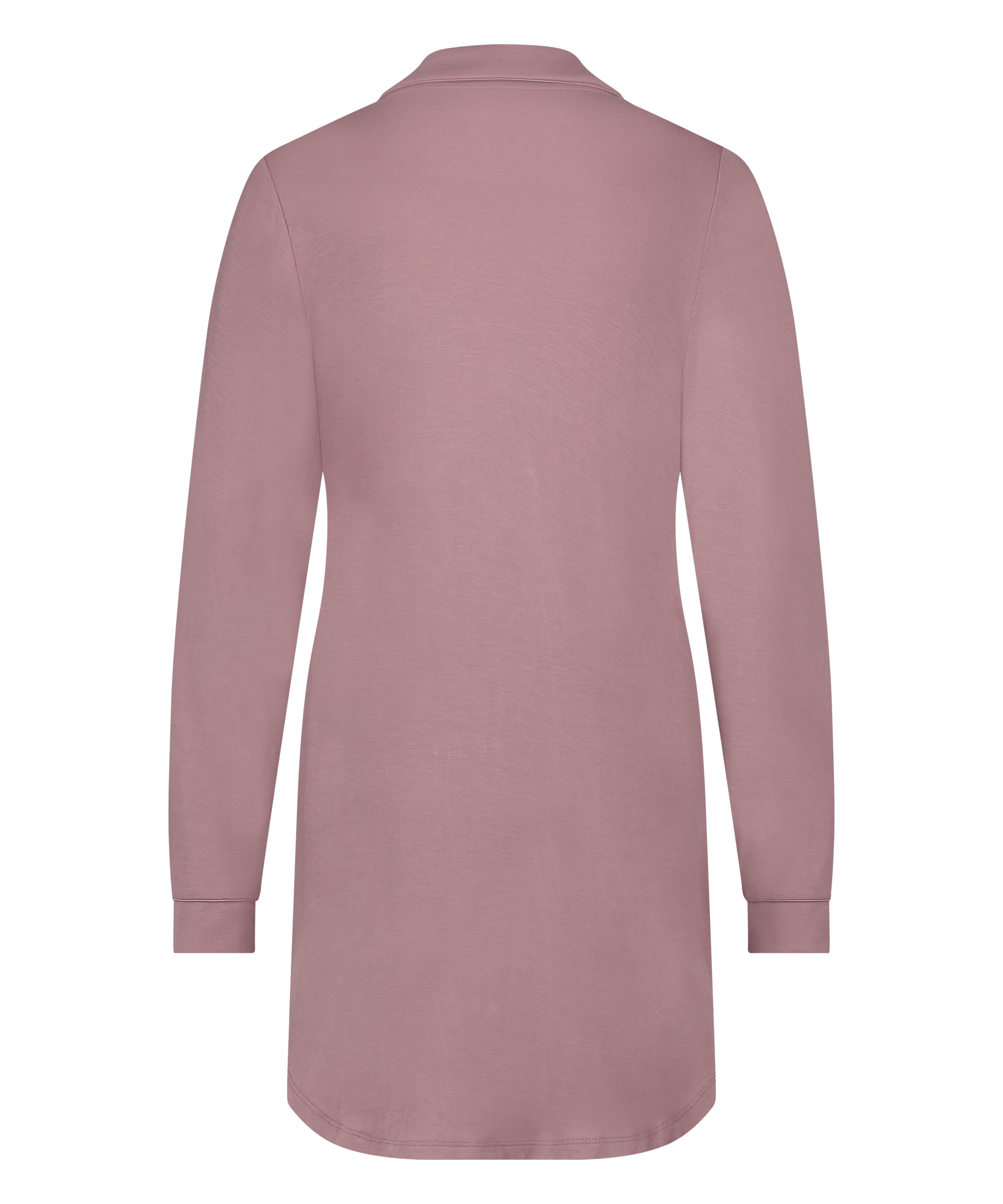 Robe-chemise à manches longues en jersey Essential, Rose, main