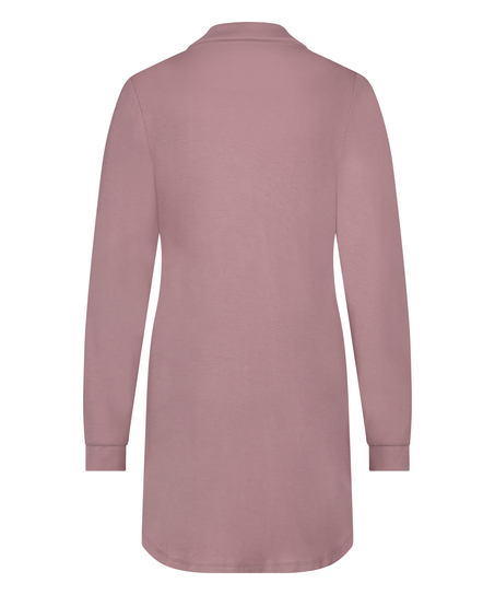 Robe-chemise à manches longues en jersey Essential, Rose