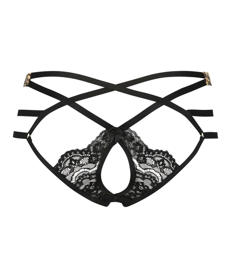 Slip brésilien ouvert Mitzy, Noir