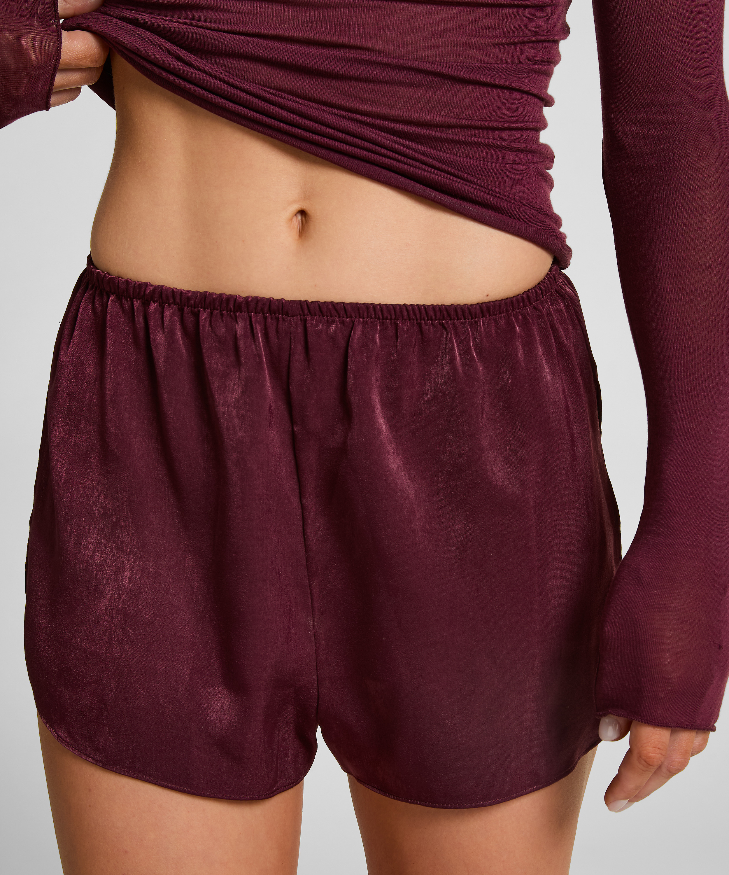 Short en satin Minimal, Violet, main
