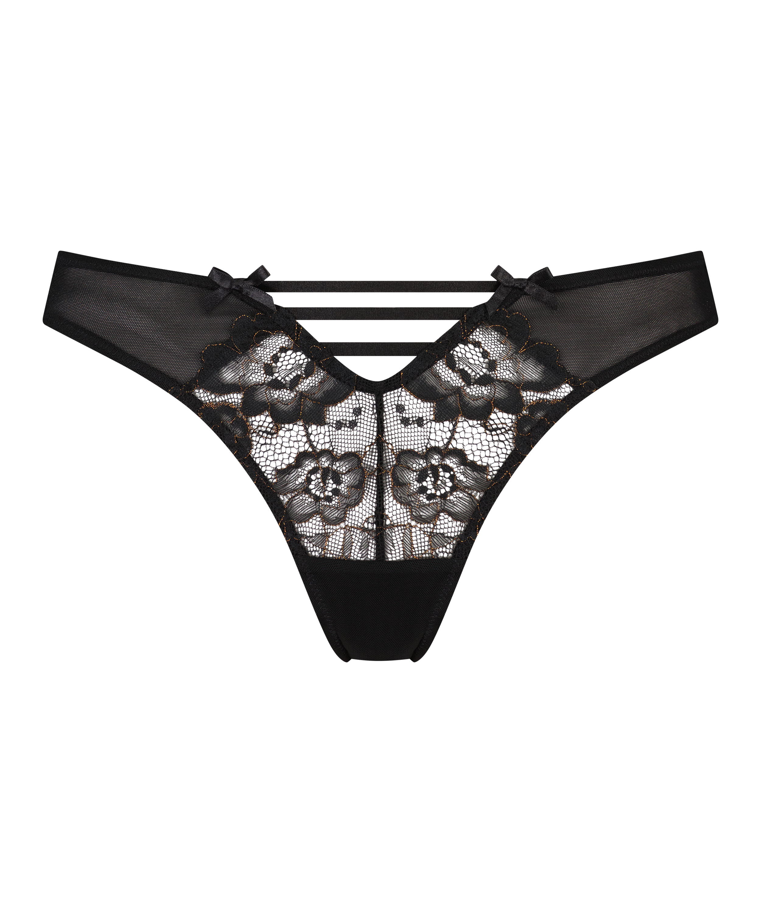 String taille haute Alessa, Noir, main