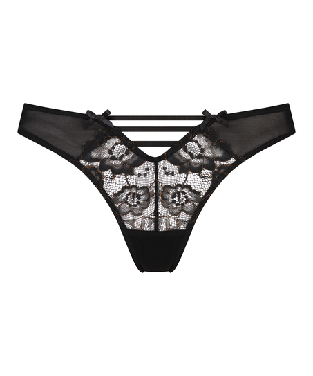 String taille haute Alessa, Noir