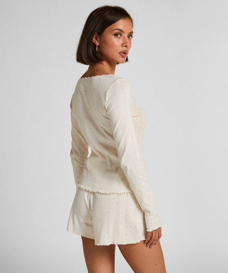 Short en pointelle, Blanc