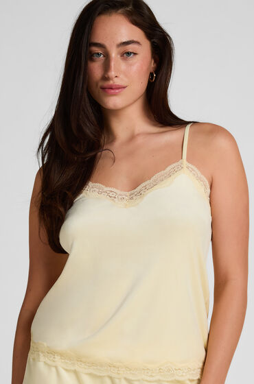 Hunkemöller Camisole velours Dentelle Jaune