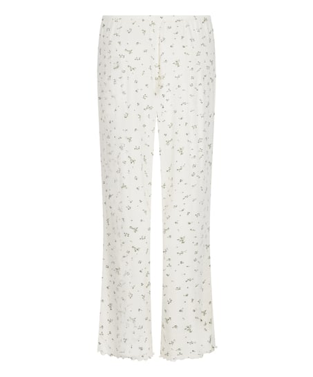 Pyjama Pant Loose Pointelle, Blanc