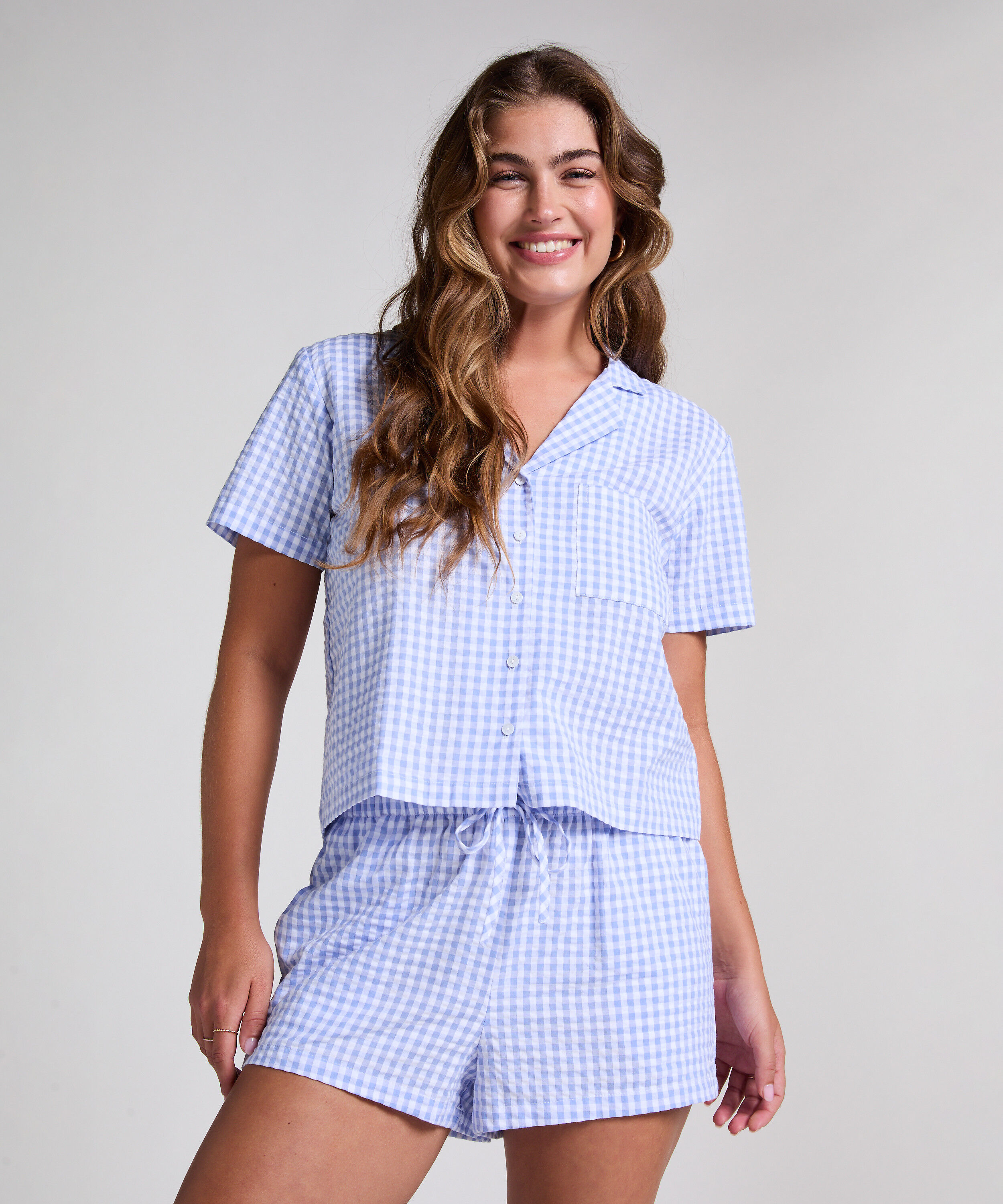 Short Seersucker, Bleu Short Seersucker, Bleu