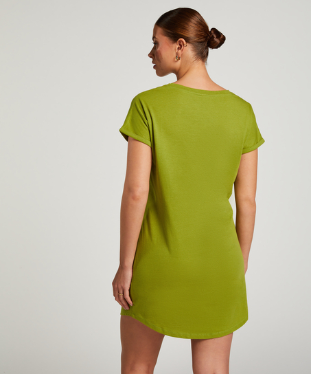 Chemise de nuit à col rond, Vert
