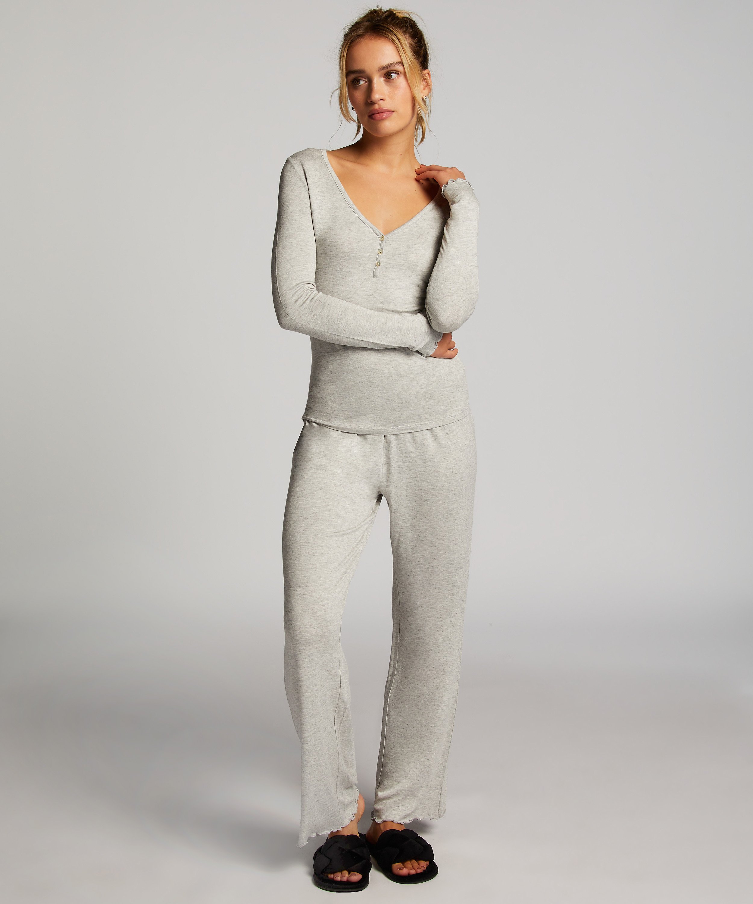 Ensemble de pyjama, Gris, main