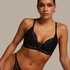 Soutien-gorge à armatures préformé longline Allura, Noir