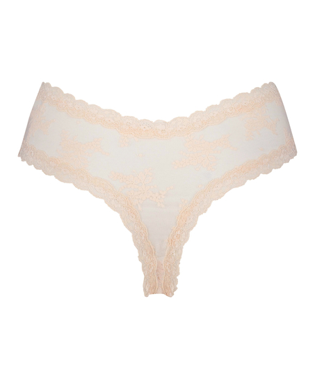 Slip br&eacute;silien V-shape Mesh, Rose