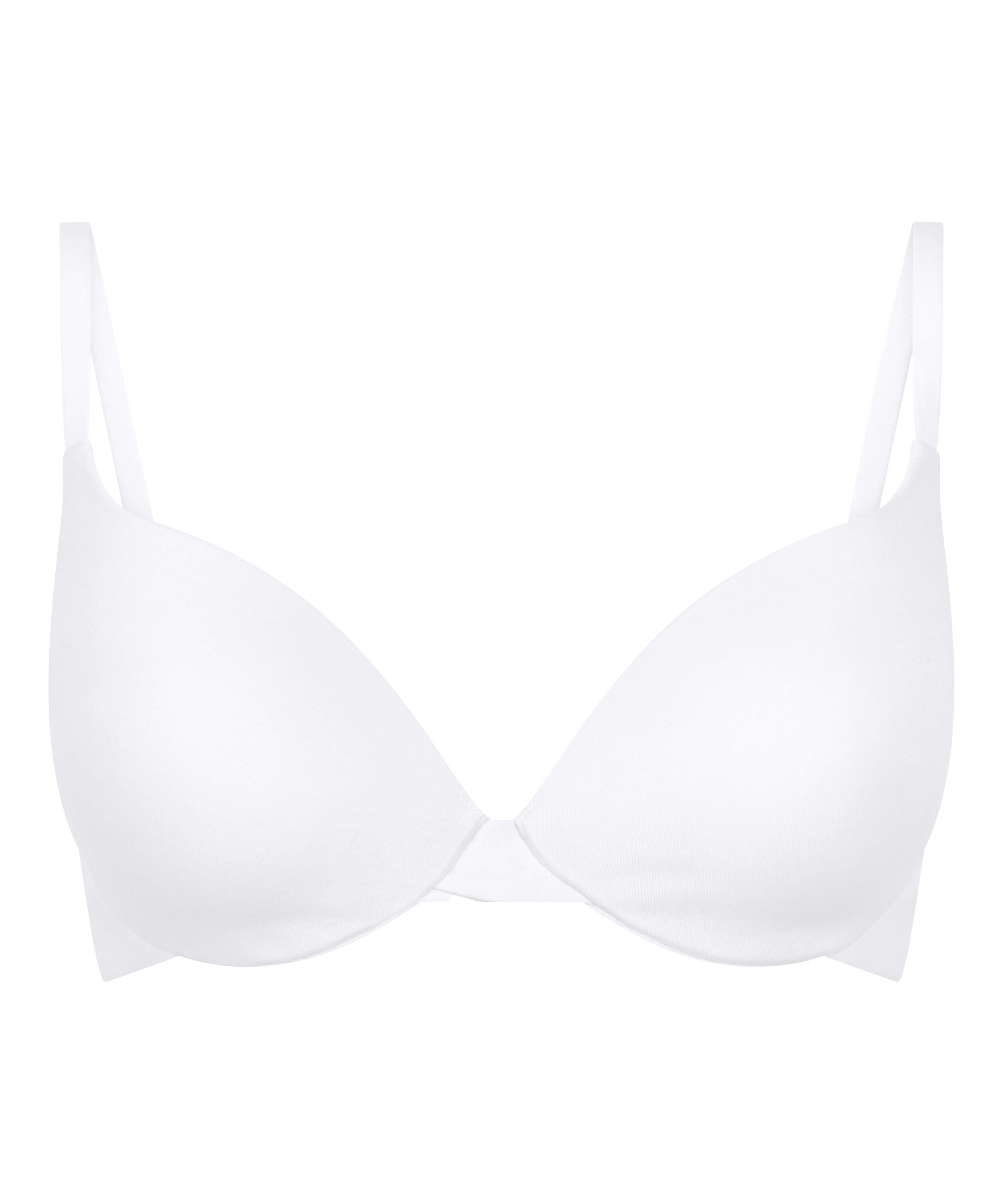 Soutien-gorge &agrave; armatures rembourr&eacute; push-up en coton, Blanc