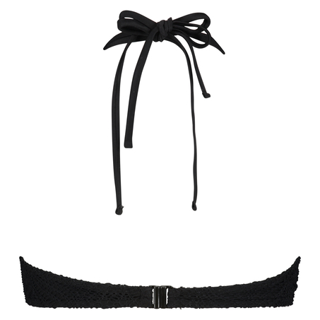 Crochet Bikini Top, Noir
