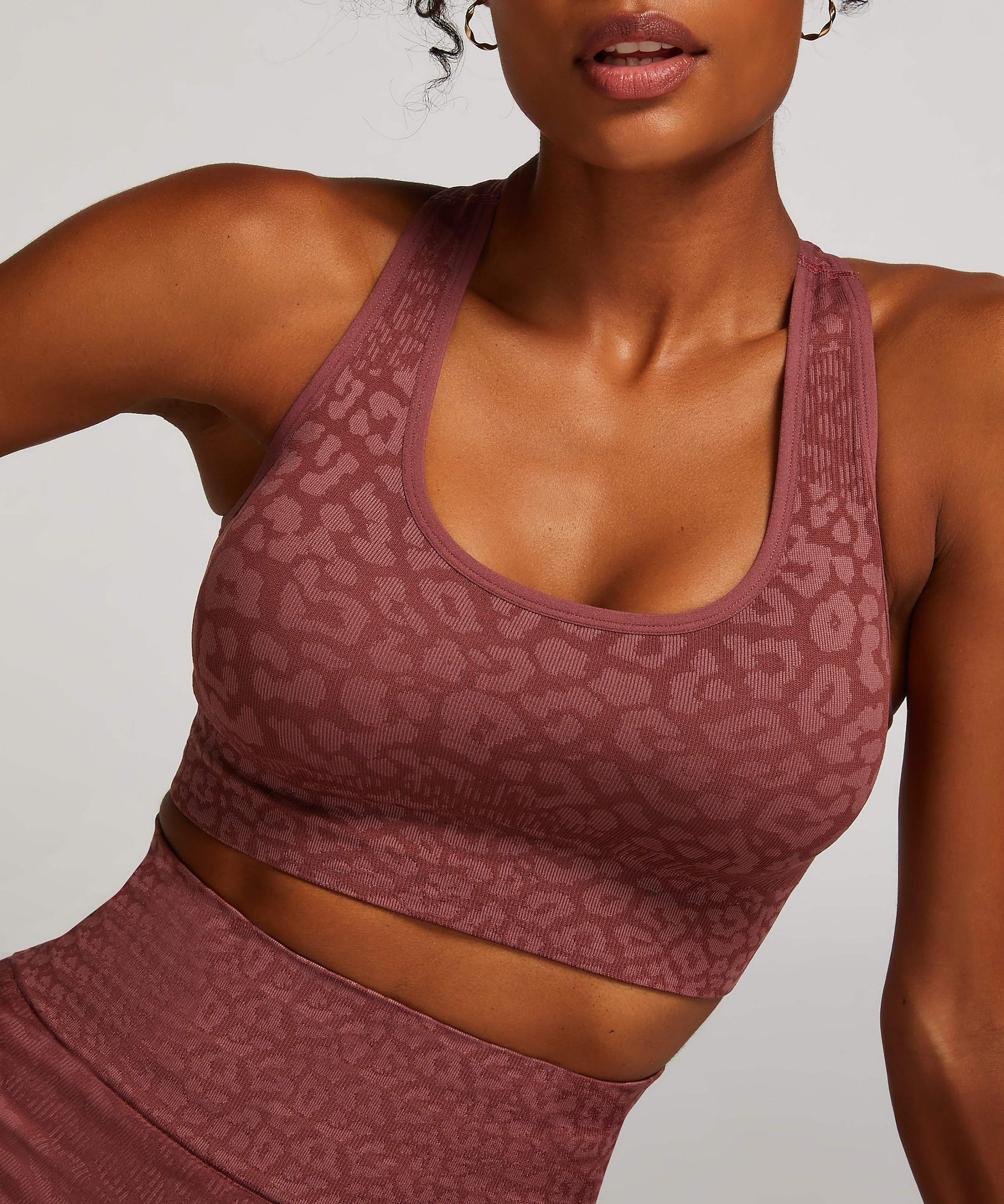 HKMX Soutien-gorge de sport sans couture, Rose, main