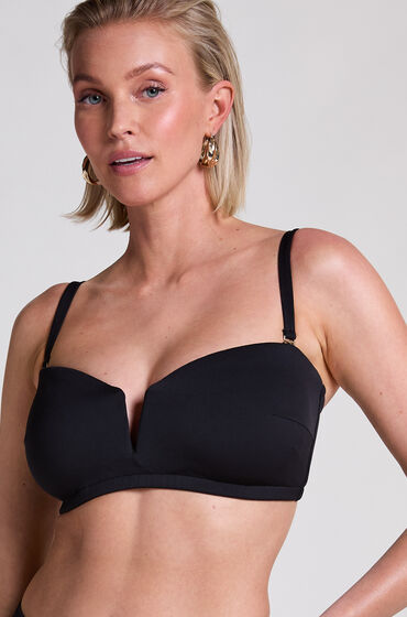 Hunkemöller Haut de bikini bandeau en neoprene Noir