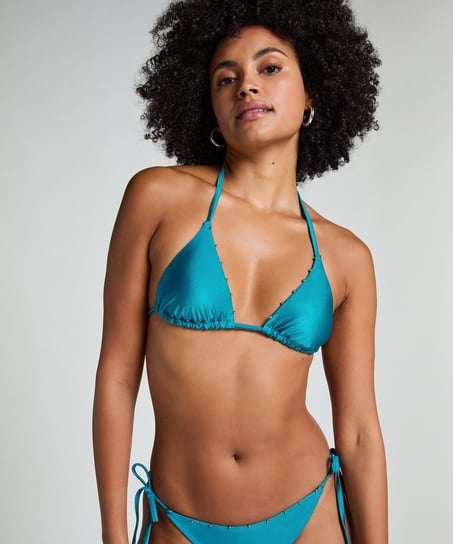 Haut de bikini triangle Aqua, Vert