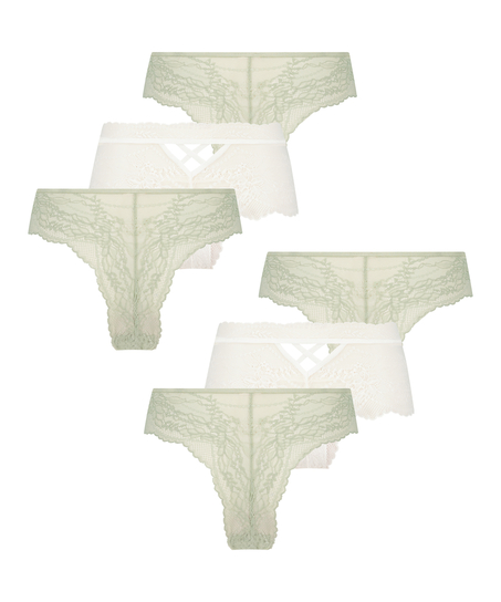 Lot de 6 boxers Vikki, Blanc