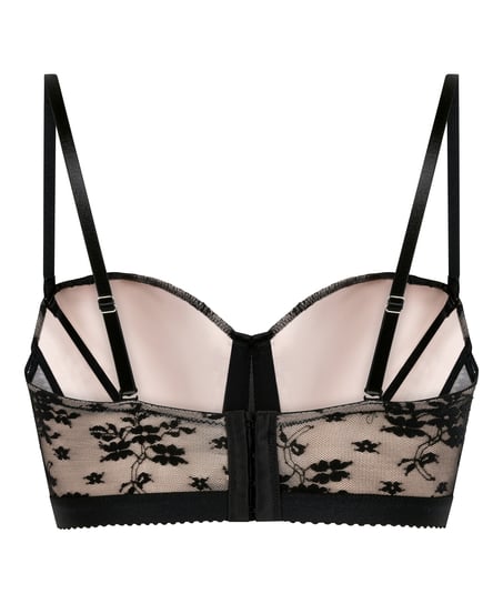 Soutien-gorge à armatures rembourré longline Lou, Noir