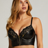 Soutien-gorge à armatures préformé longline Talia Taille E +, Noir