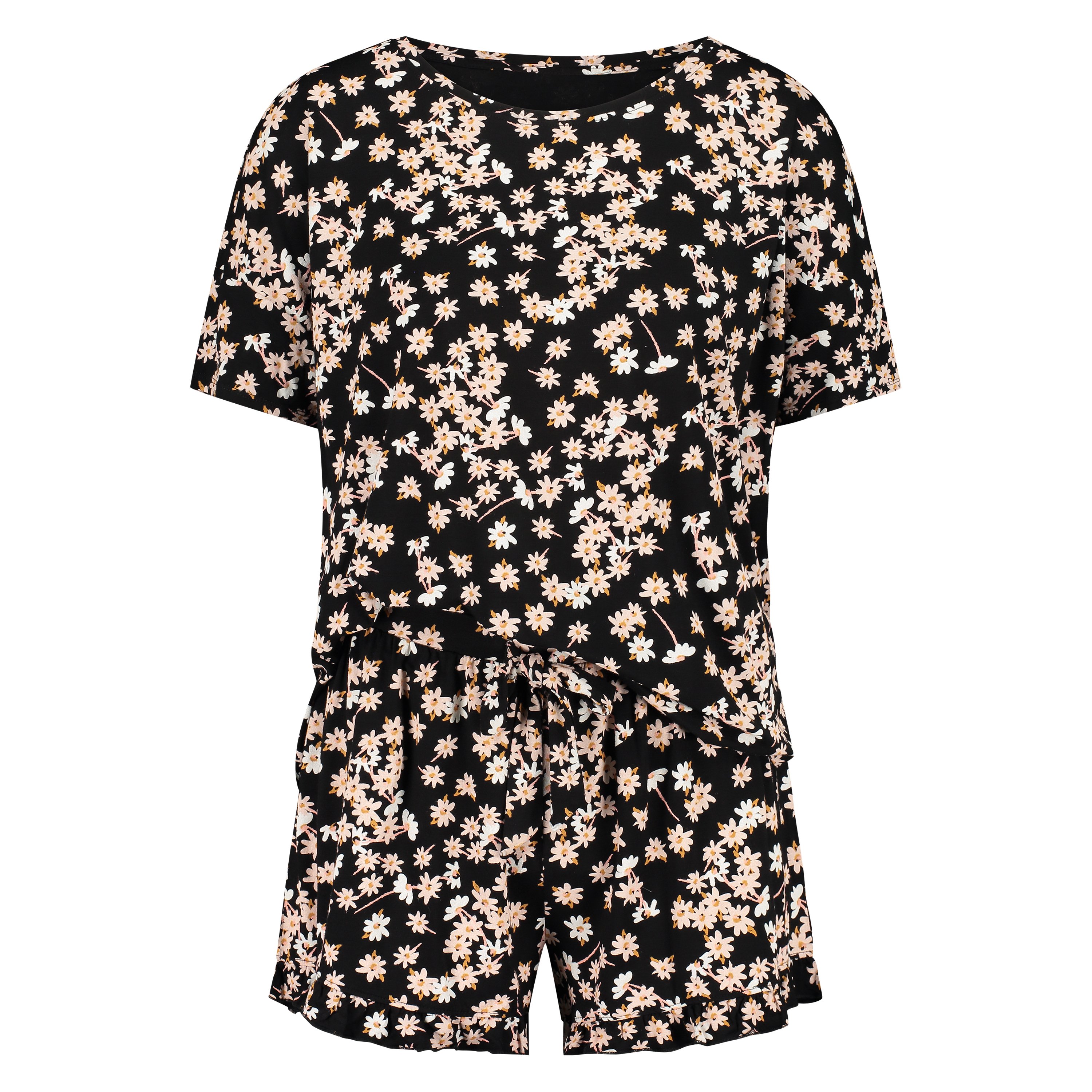 Ensemble de pyjama court, Noir, main