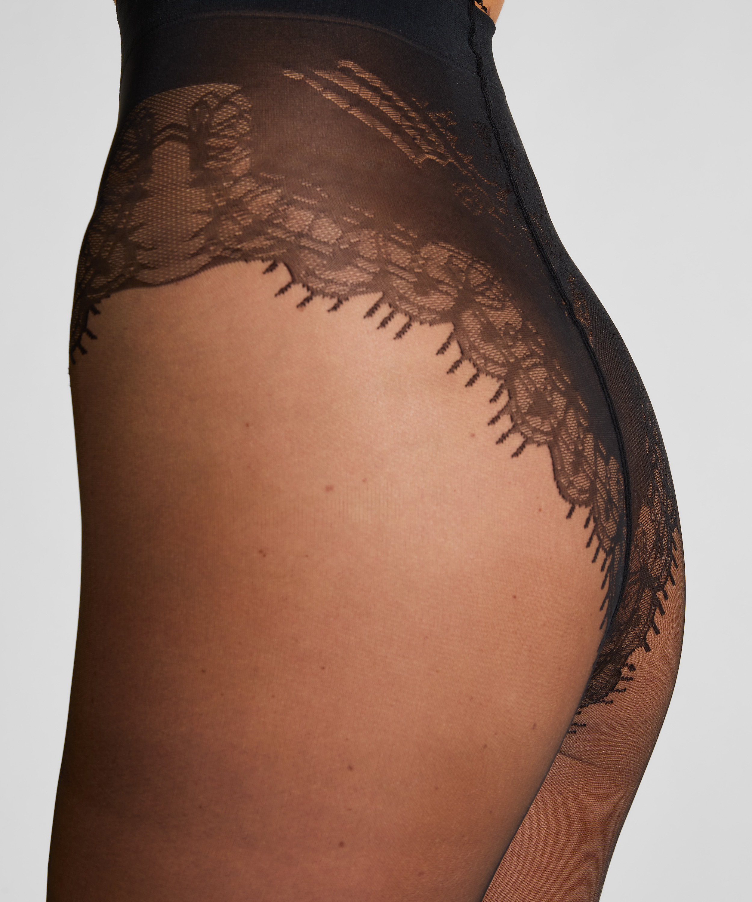 Collants 20 Deniers Dentelle, Noir, main